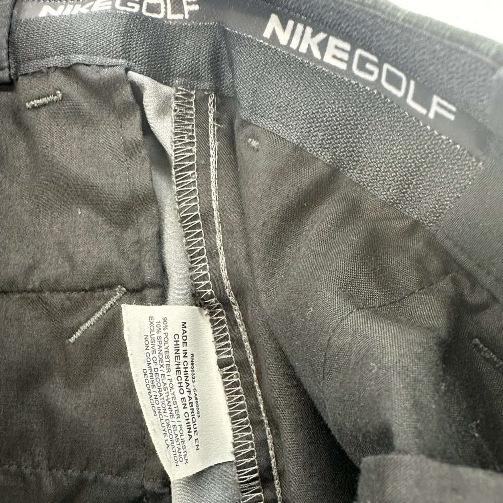 Nike Golf Tour Performance Dri-Fit Plaid‎ Shorts Black Gray Mens Size 34 (36